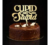 Cupid Is Stupid - Decoración rústica para tartas de aniversario de boda, diseño de silueta de novia y novio, decoración para tartas de boda, despedida de soltera, decoración de boda, regalos de boda