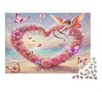 Cupido Amor Corazón Puzzles 1000 Piezas Papel Reciclado para Adultos Puzzle para Adultos Juego Educativo con desafío Excelente Idea de Regalo para Hombres y Mujeres 38x26cm/1000pcs