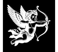 Cupido, ángel del amor, icono de San Valentín, caricatura Decoración de vinilo para pared 54.6x57.2cm Embellecimiento de paredes Blanco