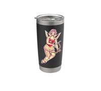 Cupido Ángel Pin-Up Chica Tatuaje Vaso térmico de acero inoxidable de doble pared