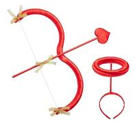Cupido Arco y Flecha Juego de una Talla Flechas Rojas de San Valentín Accesorios de Disfraces Cupido Cosplay Cosplay Fancy Dress Photos para Adultos y Adolescentes