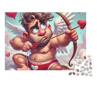 Cupido Dibujo Animado Puzzle de 1000 Piezas Papel para Adultos Tema Corazón Juego de Puzzle 1000 Piezas Familia Relajación 38x26cm/1000pcs