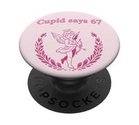 Cupido Dice 67 Día de San Valentín y 67 Meme PopSockets PopGrip Adhesivo