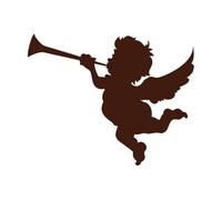 Cupido es una figura de la mitología romana. Decoración de vinilo para pared 52x65.9cm Incluye kit de película de transferencia Café