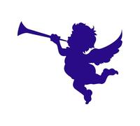 Cupido es una figura de la mitología romana. Decoración de vinilo para pared 64x81.1cm Fácil instalación Azul oscuro