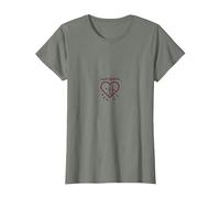Cupidos Aprendiz Amor Flechas Corazón Regalo Romántico Camiseta, Mujer, Verde Militar Jaspeado, S
