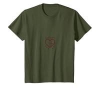 Cupidos Aprendiz Amor Flechas Corazón Regalo Romántico Camiseta, Niños, Verde Oliva, 4 años