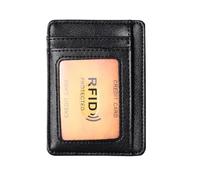 Cupimatch Cartera Ultradelgado RFID Hombre: Cartera Sencilla Fibra Carbono con Tarjetero y Función de Bloqueo RFID - Regalos de Cumpleaños Aniversarios Día del Padre Navidad Negro - Estilo 2