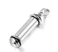 Cupimatch Collar Acero Inoxidable Hombre: Colgante Cilíndrico de Plata Abrible con Mantra Surangama - Regalos de Cumpleaños Joyas Navidad San Valentín Dia del Padre
