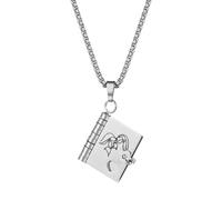 Cupimatch - Collar con colgante de libro para niñas: collar de acero inoxidable de 6 páginas con mensaje inspirador con grabado My Little Star- Regalo para niña de cumpleaños, fin de estudios, Moyenne
