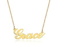 Cupimatch - Collar con nombre personalizado, 1 - 2 nombres de plata esterlina/acero inoxidable con cadena de 50 cm, joyas personalizadas para buen regalo de San Valentín, cumpleaños, boda, Navidad