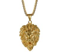 Cupimatch Collar para hombre, escorpión, león, calavera, azrael, colgante de acero inoxidable, colgante de rey para hombre, Acero inoxidable, Sin piedra preciosa