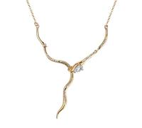 Cupimatch Collar serpiente mujer latón: gargantilla flexible de strass de acero inoxidable ajustable - Regalo elegante mamá mujer hija, Diamante de imitación, Diamantes de imitación