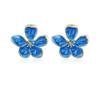 Cupimatch - Pendientes de flores grandes, diseño de flores doradas, gran tamaño, joya floral elegante para cenas, regalo para el día de la madre, Metal