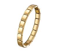 Cupimatch Pulsera Mujer Estilo Italiano: Brazalete modular desmontable en acero inoxidable dorado de 9 mm, diseño minimalista, regalo para San Valentín/Día de la Madre/cumpleaños