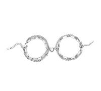 Cupimatch Pulsera para Hombres comprometidos Pulsera magnética Corazón Roto de Acero Inoxidable para Mujeres (con Tarjeta) Regalo de Boda/Aniversario/cumpleaños/día de San Valentín
