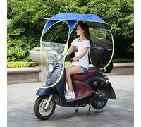 CUPKEE Cubierta Universal De La Sombrilla De La Motocicleta, Motor Scooter Sun Shade Rain Cover Waterproof, Paraguas Impermeable Fold-Away Mobility Scooter Canopy,Azul