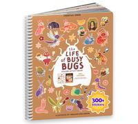 CUPKIN La vida de las calcomanas de bugs ocupadas Libro de pegatinas para nios Bugs Fun Toy Nitdler Road Trip Essentials 300+ pegatinas femeninas+
