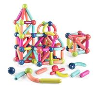 Cuplu 64 Unidades de Bloques magnéticos mejorados Stem Creatividad Educación Magnético Kit de construcción Juguetes de Bordado magnéticos a Partir de 3 años