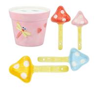 Cupones A Medida De Champiñones, Cucharas De Setas De 4 Champiñones Conjuntos En Olla, Cucharas De Setas Lindas Para Cocinar, Sal, Azúcar