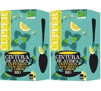 CUPPER - 20 Bolsitas De Infusiones Ecológicas Cintura de Avispa - Propiedades Depurativas Y Diuréticas - Contiene Mate, Menta y Limón - Apto Para Vegano (Paquete de 2)