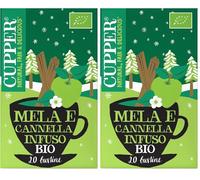 CUPPER - 20 Bolsitas de Infusiones Ecológicas con Hibisco, Manzana y Canela - Sin azúcares añadidos - Apto para Veganos (Paquete de 2)