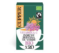CUPPER - 20 Bolsitas de Té Verde Inmune Defensa - Apto para Veganos - Propiedades Antioxidantes y Diuréticas - Contiene Grosella Negra, Acerola y Matcha,1.0 unidad, 40.0 grams