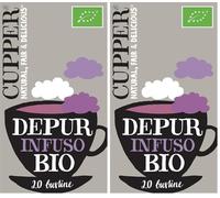 Cupper - Caja de 20 Bolistas de Infusiones Ecológicas Depur - Apto para Veganos - Propiedades Depurativas y Diuréticas - Contiene Hibisco, Ortiga y Raíz de Regaliz (Paquete de 2)