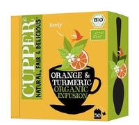 CUPPER - Caja de 50 Bolsitas de Infusiones Ecológicas de Curcuma y Naranja