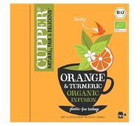 CUPPER - Caja de 50 Bolsitas de Infusiones Ecológicas de Curcuma y Naranja - Apto para Veganos - Propiedades digestivas suaves - Sin azúcares añadidos