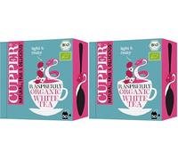 CUPPER - Caja de 50 bolsitas de Té Blanco Con Frambuesa Bio - Apto para Veganos - Contiene Frambuesa (Paquete de 2)