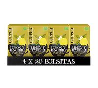 Cupper - Pack de 4 Cajas de 20 Bolsitas de Infusiones Ecológicas Supreme de Limón y Jengibre - Propiedades Refrescantes y Digestivas - Contiene Raíz de Regaliz y Cáscara de Naranja - Apto para Veganos