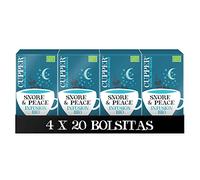 Cupper - Pack de 4 Cajas de 20 Bolsitas de Infusiones Ecológicas Snore&Peace - Propiedades Relajantes - Contiene Manzanilla, Melisa y Lavanda - Apto para Veganos