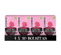 Cupper - Pack de 4 Cajas de 20 Bolsitas de Infusiones Ecológicas Love Me Truly - Propiedades Digestivas - Contiene Canela, Jengibre, Raíz de Regaliz y Clavo - Apto para Veganos