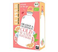 Cupper - Pack de 6 Cajas de 10 Bolsitas de Infusiones Ecológicas Frías con Naranja y Pomelo - Propiedades Refrescantes y Digestivas - Contiene Rooibos y Hibisco