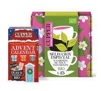 Cupper Pack Varios Sabores - Estuche con 9 variedades y 5 bolsitas de cada sabor de infusiones ecológicas + Calendario de adviento ecológico - estuche con 24 bolsitas de infusiones y tés