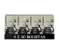 Cupper - Pack de 4 Cajas de 20 Bolsitas de Té Negro Ecológico Early Grey - Propiedades Estimulantes - Con un Toque Cítrico a Bergamota - Apto para Veganos
