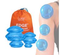 Cupping Massage Kit - the Most Recommended Therapy Set for Muscle Soreness, Pain Relief, Injury Recovery, Toning & Cellulite - Best Quality Professional Medical Grad - 4 Cups, Blue