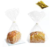 Cupplation Bolsas transparentes con lazos giratorios, 10 x 14 x 3.3 pulgadas, paquete de 50 bolsas de regalo con refuerzo de fondo plano para palomitas de maíz, galletas, recuerdos de fiesta (50)
