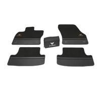 Cupra Alfombrillas Premium de Velours, TFG-Velours con Nubuk-Cuero, Compatible con Ateca Desde 2016, Kit de Seguridad Incluido, Negro y Cobre, Delanteras y Traseras