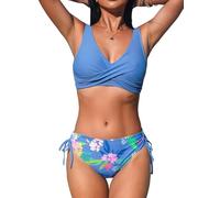 CUPSHE - Bikini para mujer - Traje de baño de dos piezas con cruce frontal y tiras, Large