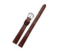 Cupsofu 6/7/8/10/12/14/16/17/18mm Correa de reloj casual de piel de vaca suave para mujer, amigable con la piel Correa de reloj con cierre de pasador para reloj de cuarzo, 10mm