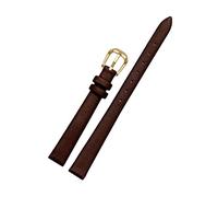 Cupsofu 6/7/8/10/12/14/16/17/18mm Correa de reloj casual de piel de vaca suave para mujer, amigable con la piel Correa de reloj con cierre de pasador para reloj de cuarzo, 8mm