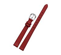 Cupsofu 6/7/8/10/12/14/16/17/18mm Correa de reloj casual de piel de vaca suave para mujer, amigable con la piel Correa de reloj con cierre de pasador para reloj de cuarzo, 6mm