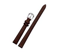 Cupsofu 6/7/8/10/12/14/16/17/18mm Correa de reloj casual de piel de vaca suave para mujer, amigable con la piel Correa de reloj con cierre de pasador para reloj de cuarzo, 8mm