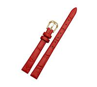 Cupsofu 6/7/8/10/12/14/16/17/18mm Correa de reloj casual de piel de vaca suave para mujer, amigable con la piel Correa de reloj con cierre de pasador para reloj de cuarzo, 10mm