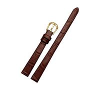 Cupsofu 6/7/8/10/12/14/16/17/18mm Correa de reloj casual de piel de vaca suave para mujer, amigable con la piel Correa de reloj con cierre de pasador para reloj de cuarzo, 10mm