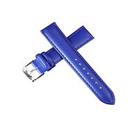 Cupsofu Correa de reloj de piel de vaca de Color sólido de 10/12/14/16/18/20/22/24mm, cierre de Pin pulido, reloj elegante antisudor, reemplazo de correa de muñeca, Azul, 10mm