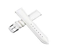 Cupsofu Correa de reloj de piel de vaca de Color sólido de 10/12/14/16/18/20/22/24mm, cierre de Pin pulido, reloj elegante antisudor, reemplazo de correa de muñeca, Blanco, 10mm