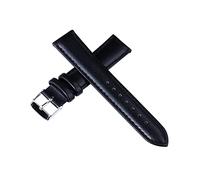 Cupsofu Correa de reloj de piel de vaca de Color sólido de 10/12/14/16/18/20/22/24mm, cierre de Pin pulido, reloj elegante antisudor, reemplazo de correa de muñeca, Negro, 10mm